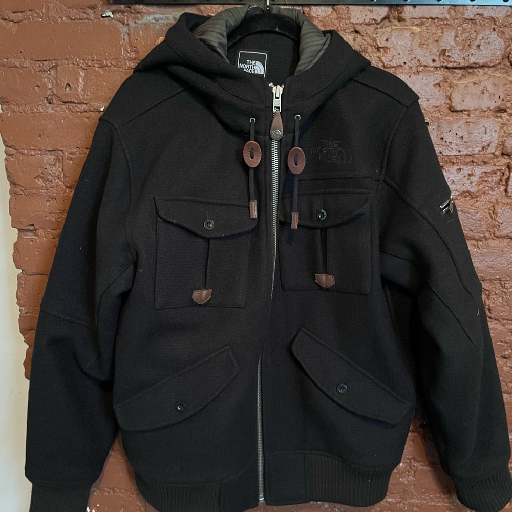 The North Face Buckeye Bomber Jacket Heavy Wool Jacket. Dark Blue. Large